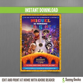 Coco Birthday Invitation - Design 1